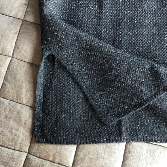 Joie Black and Metallic Silver Sparkle Sweater - Picture 4 of 6